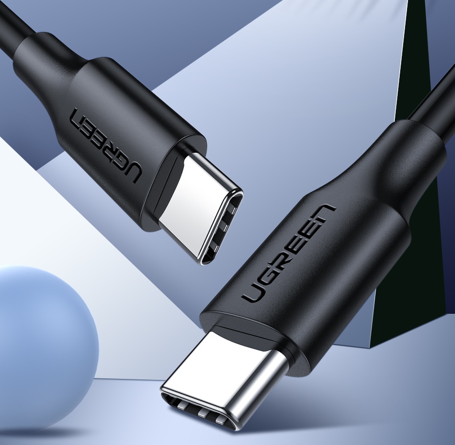 Cablu pentru incarcare si transfer de date UGREEN US287 Nickel, 2x USB Type-C, 5V, 2A, 50cm, Negru 1 Lerato.ro