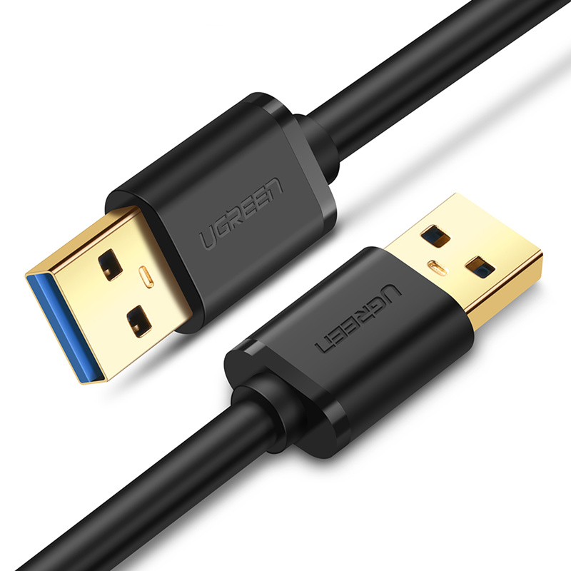 Cablu pentru transfer de date UGREEN US128, 2x USB 3.0, Gold, 5 Gbs, 5V, 50cm, Negru 1 Lerato.ro