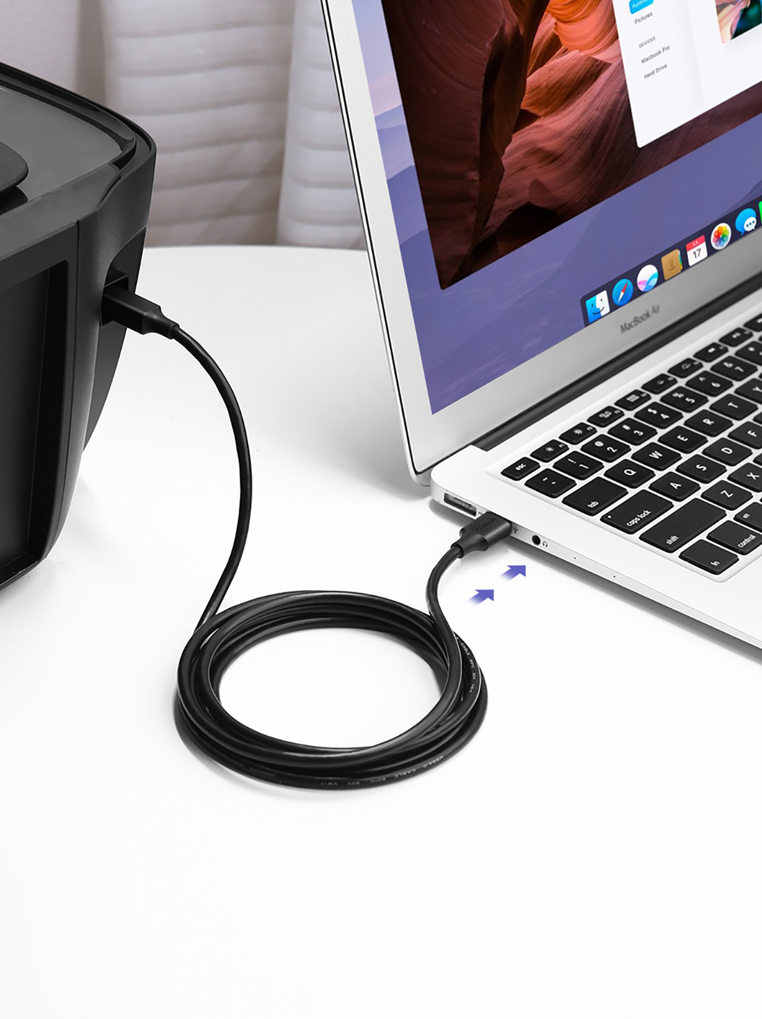 Cablu pentru transfer de date UGREEN US135, USB-A - USB-B, 480Mbps, 5m, Negru 1 Lerato.ro
