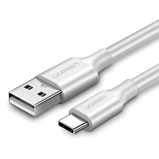 Cablu pentru incarcare si transfer de date UGREEN US287 Gold Plated, USB/USB Type-C, 2A, 1m, Alb 1 Lerato.ro