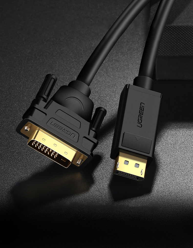 Cablu video UGREEN DP103 DisplayPort tata - DVI tata, FullHD, 2Gbps, 2 moduri, 2m, Negru 1 Lerato.ro