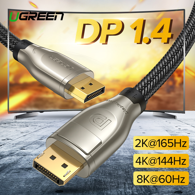Cablu video UGREEN DP112 DisplayPort tata - DisplayPort tata, 8K, 60Hz, HDR, 3D, 32Gbps, 2m, Negru/Argintiu 1 Lerato.ro