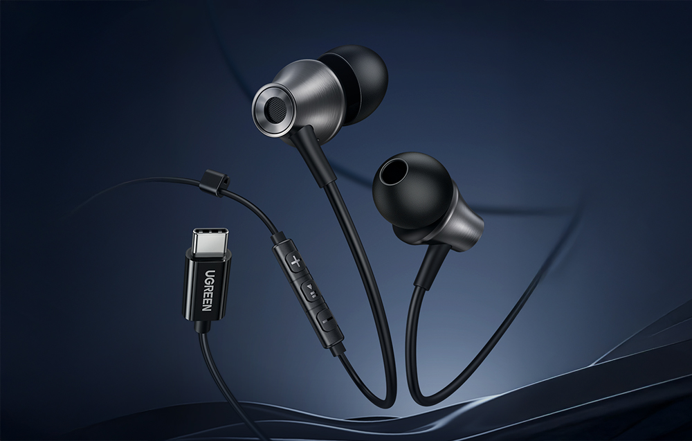 Casti audio cu microfon UGREEN EP105, In-ear, Control pe fir, USB-C, Lungime cablu 1.2m, Negru 1 Lerato.ro