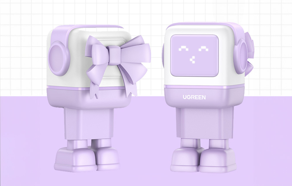 Incarcator retea Ugreen Nexode Robot GaN, 65W, 2x USB-C, 1x USB-A, Fast Charging, Violet 1 Lerato.ro