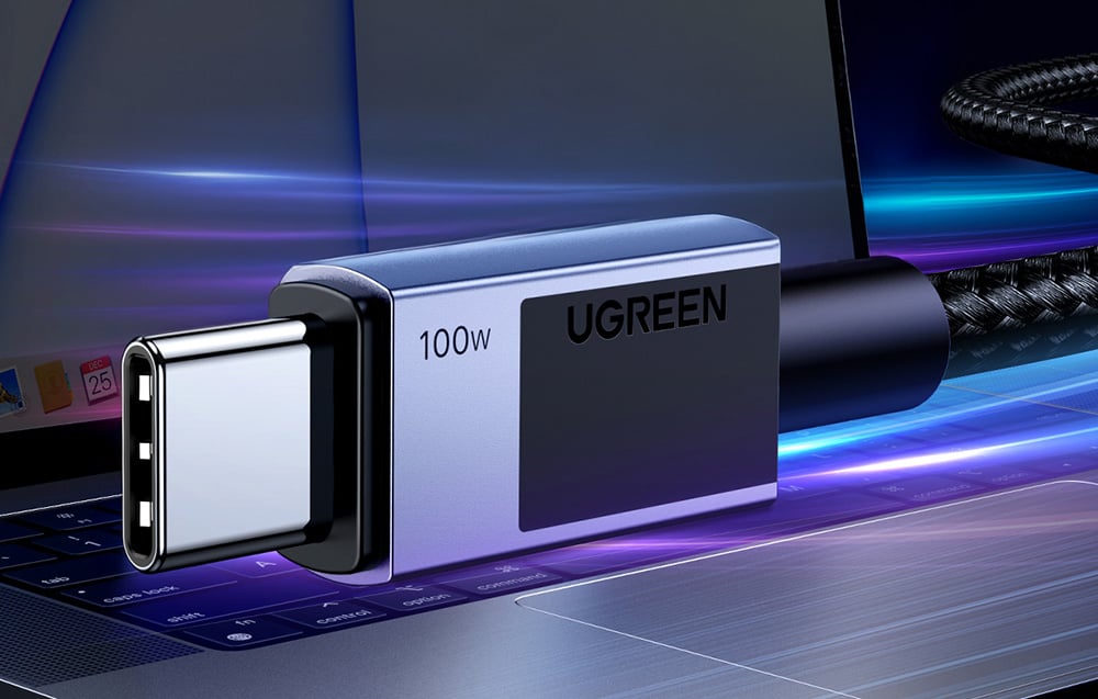 Cablu pentru incarcare si transfer de date Ugreen L512, 2x USB-C, 100W, 480Mbps, 3m, Gri 1 Lerato.ro