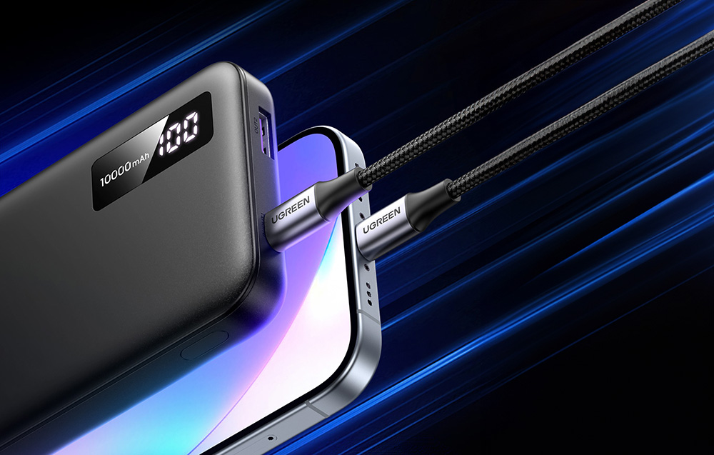 Baterie externa portabila UGREEN PB311, 10000 mAh, 20W, 1x USB-C, 1x USB-A, Negru 1 Lerato.ro