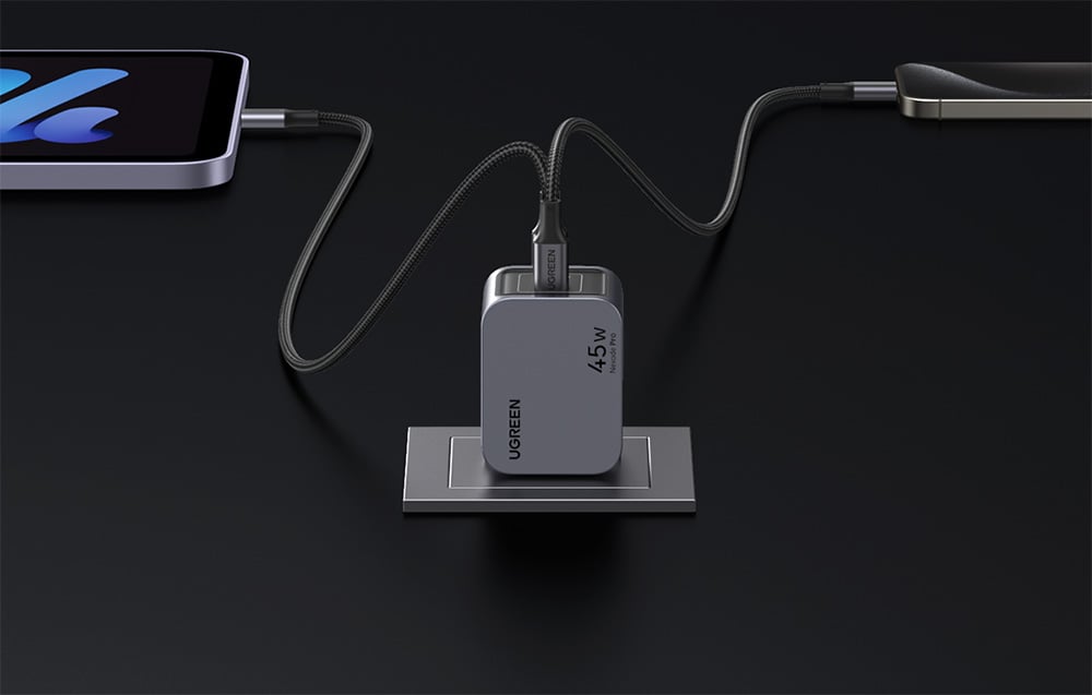Incarcator retea Ugreen Nexode Pro, 45W, 2x USB-C, Fast Charging, Gri 1 Lerato.ro