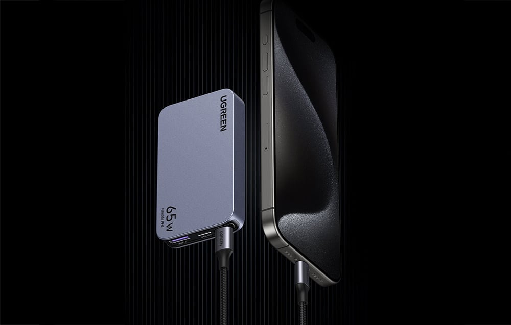 Incarcator retea UGREEN Nexode Pro, 1x USB-A si 2x USB-C, 65W, Gri 1 Lerato.ro