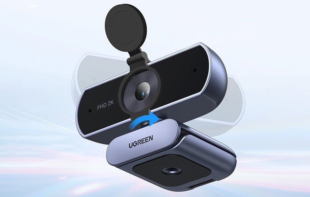 Camera Web Ugreen CM717, 2K Ultra HD, Rotire 360 grade, Microfon integrat, Ideala pentru birou, USB-A, Silver 1 Lerato.ro