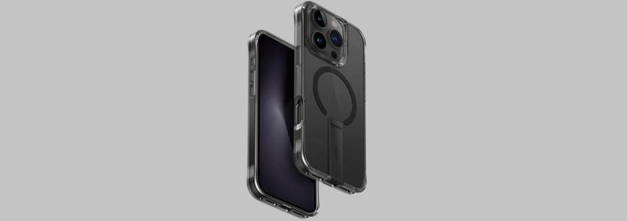 Carcasa Uniq Eleva cu suport compatibila cu iPhone 16 Pro Max, Negru 1 Lerato.ro