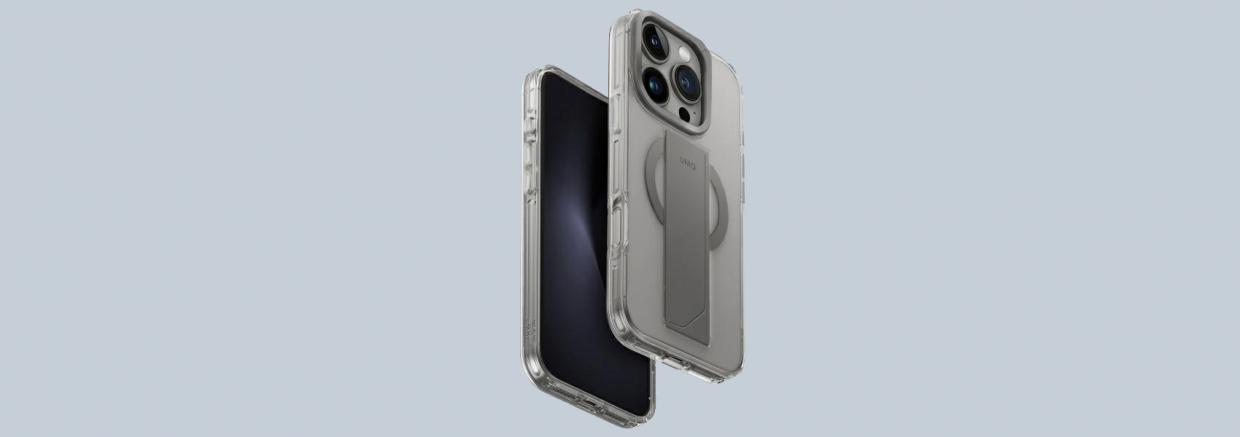 Carcasa Uniq Heldro Max, cu Suport si MagSafe, compatibila cu iPhone 16 Pro Max, Transparent 1 Lerato.ro