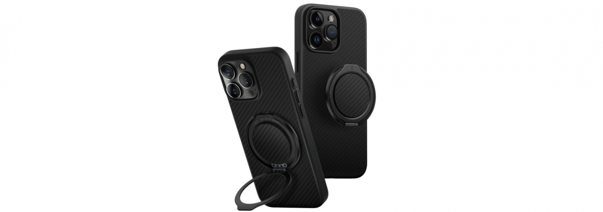 Carcasa Uniq Keva Air, cu MagClick si suport, compatibila cu iPhone 16 Pro, Negru 1 Lerato.ro