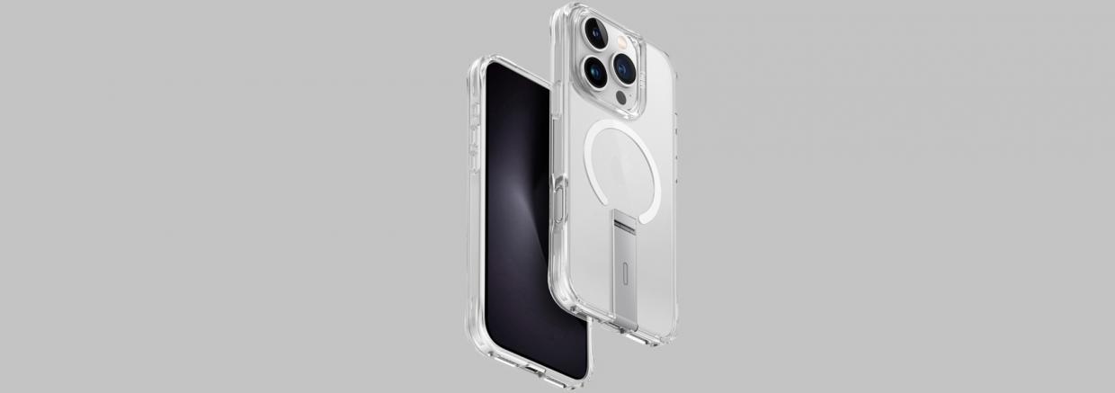 Carcasa Uniq Eleva cu suport compatibila cu iPhone 16 Pro Max, Transparent 1 Lerato.ro