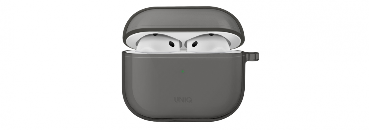 Carcasa Uniq Glase compatibila cu Apple AirPods 4, Clear 1 Lerato.ro