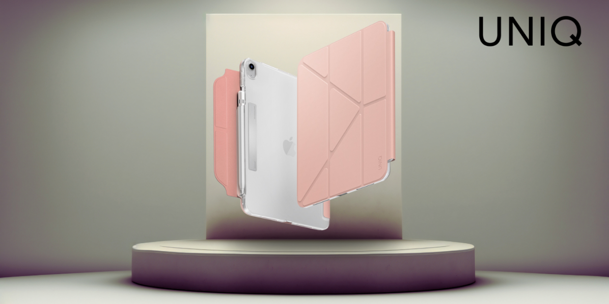 Husa UNIQ Camden Click compatibila cu iPad 10.9 inch 2022 / iPad 11 inch A16 2025, Roz 1 Lerato.ro