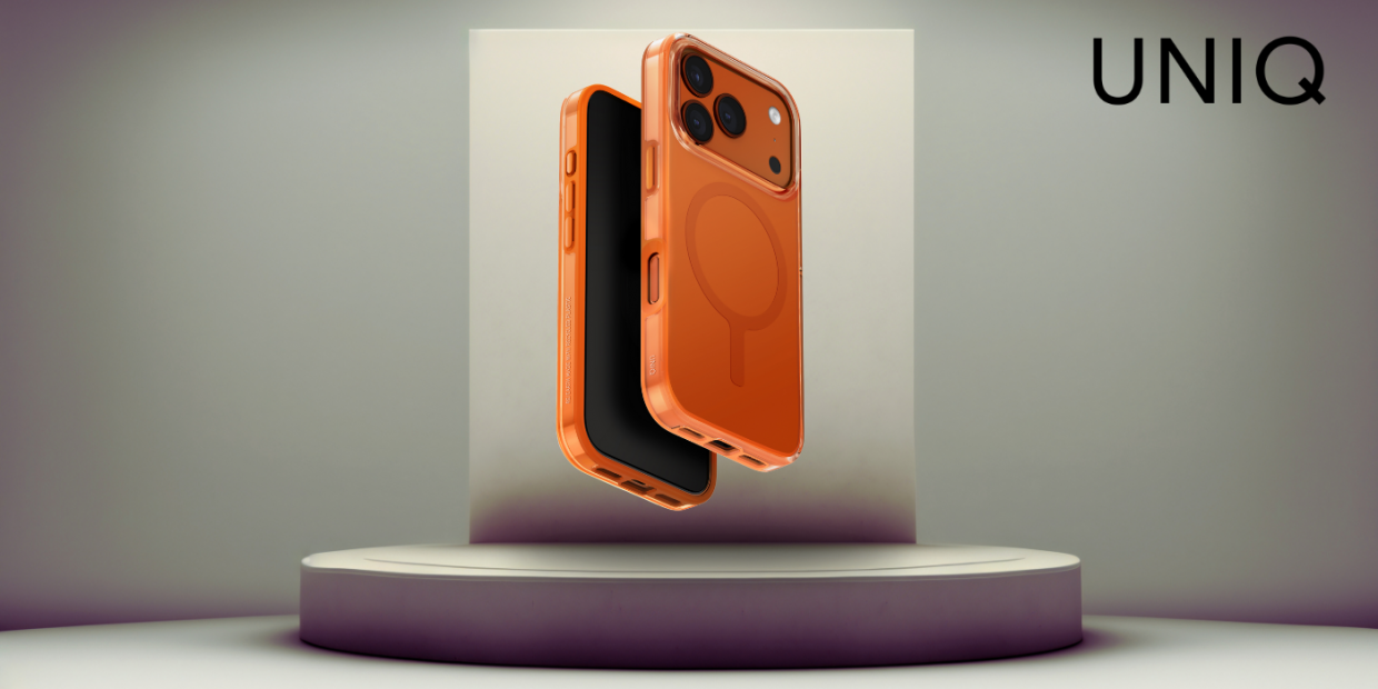 Carcasa UNIQ Clario cu MagClick compatibila cu iPhone 17 Pro, Portocaliu 1 Lerato.ro