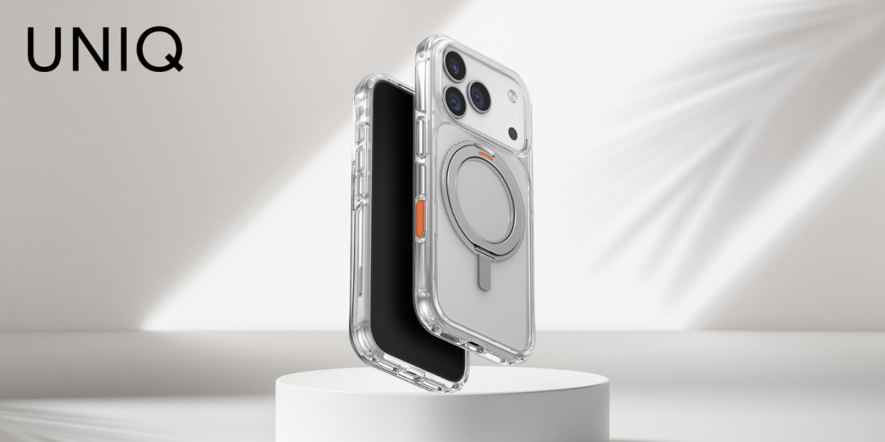 Carcasa UNIQ Swivix cu Stand Rotativ compatibila cu iPhone 17 Pro, Transparent 1 Lerato.ro