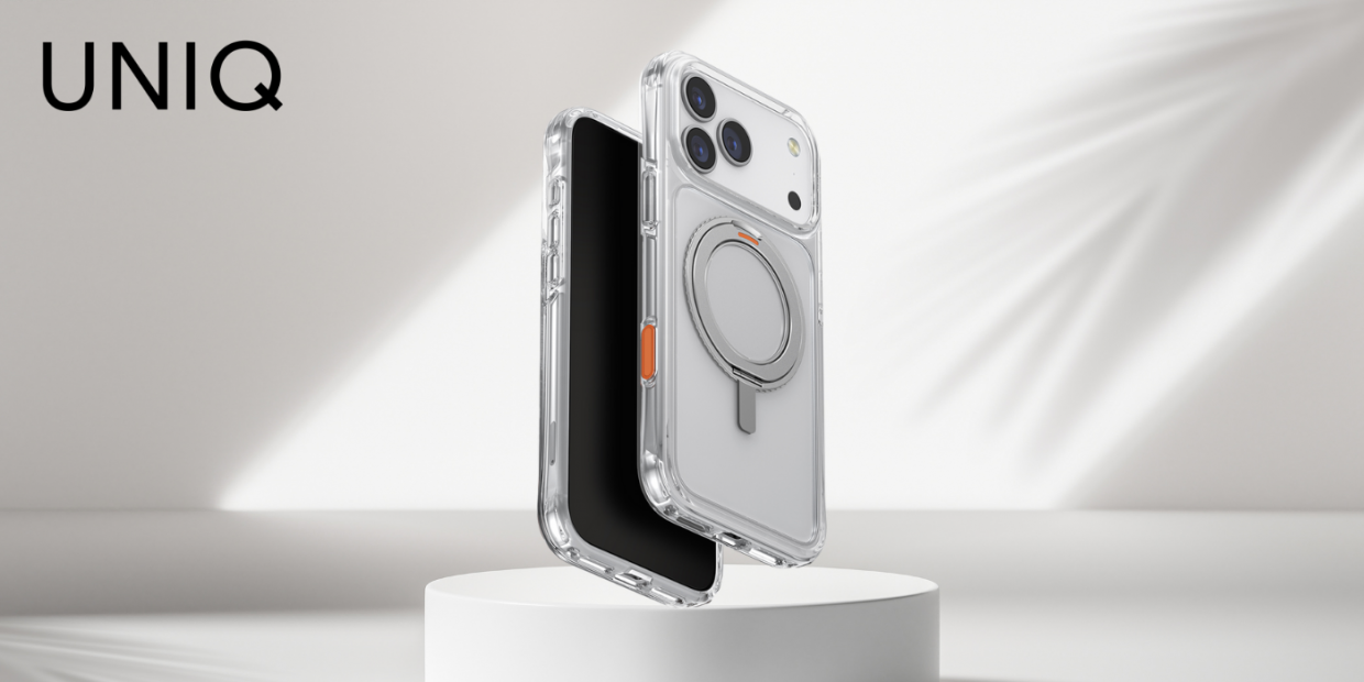 Carcasa UNIQ Swivix cu Stand Rotativ compatibila cu iPhone 17 Pro Max, Transparent 1 Lerato.ro