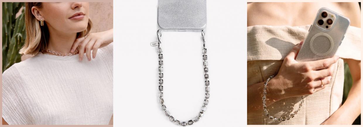 Snur pentru carcase Uniq Coehl Candy Gem, Silver 1 Lerato.ro