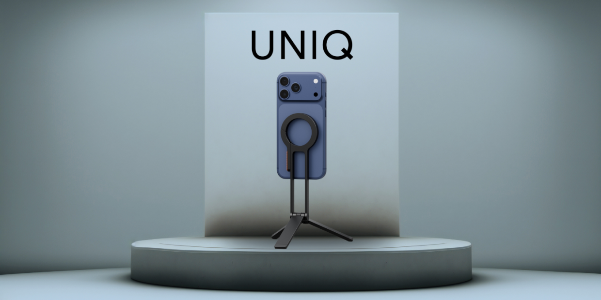 Stand birou UNIQ Arcus TriPod, Pliabil, Compatibil MagSafe, Negru 1 Lerato.ro