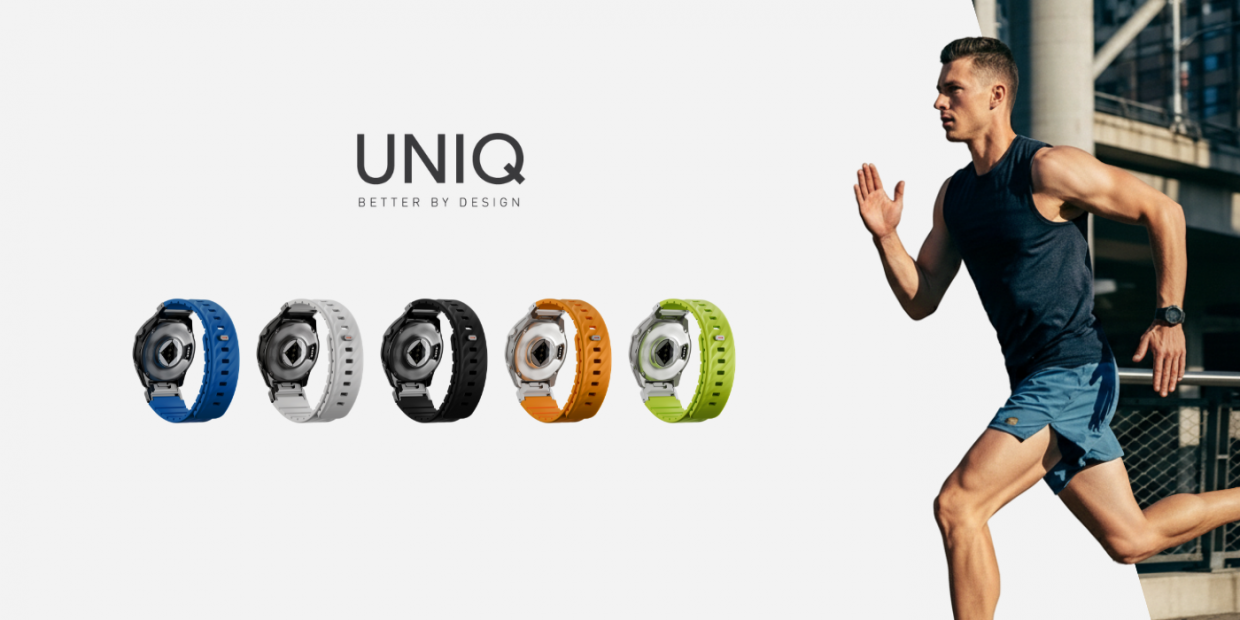 Curea din silicon UNIQ Fluo x Smart-Fit, 22mm, compatibila cu ceasuri Garmin, Negru 1 Lerato.ro