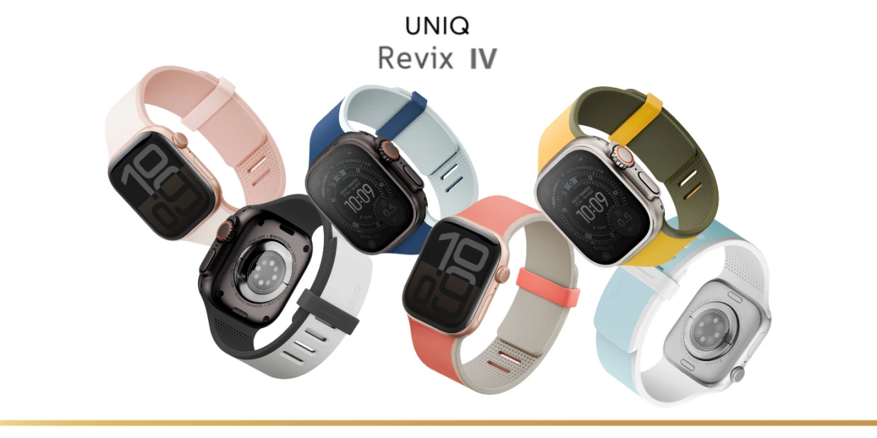 Curea din silicon Uniq Revix IV Premium compatibila cu Apple Watch 42/41/40 mm, Albastru / Alb 1 Lerato.ro