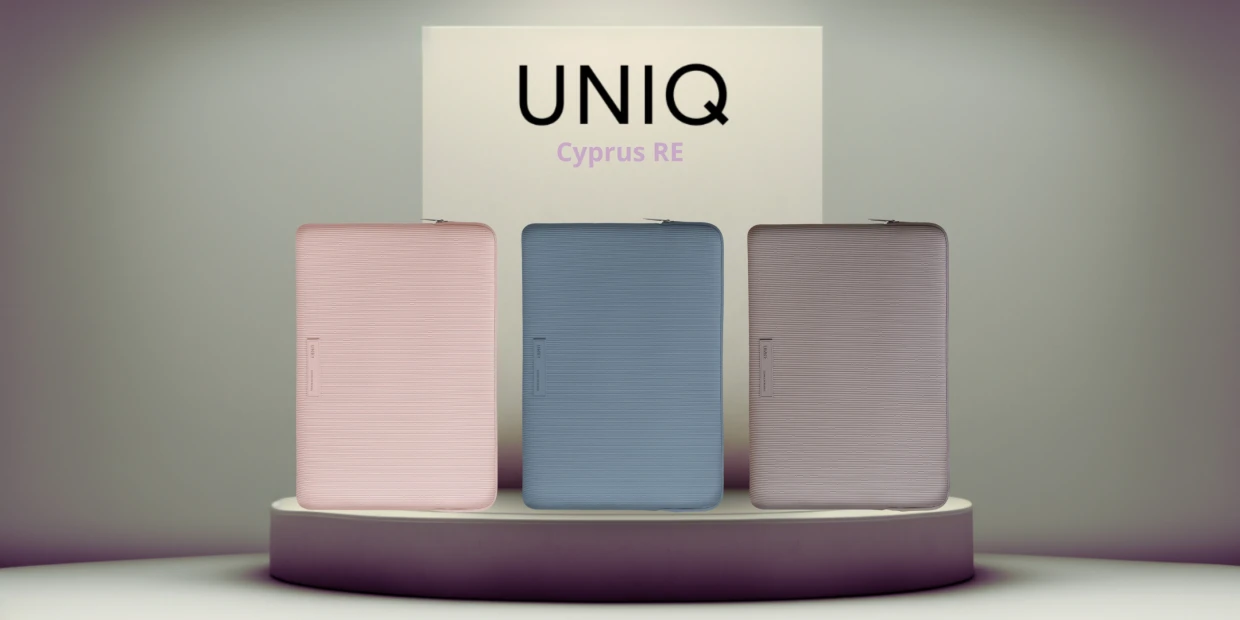 Husa din neopren UNIQ Cyprus Ridge Edition compatibila cu laptop 13 inch, Waterproof, Roz 1 Lerato.ro