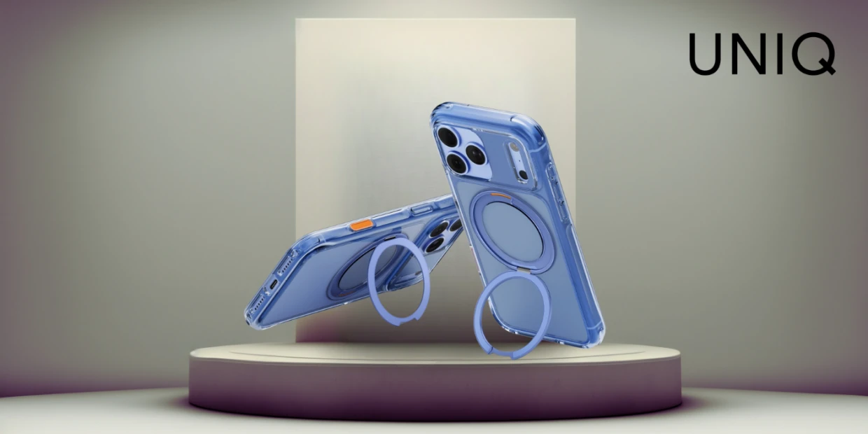 Husa UNIQ Swivix 360 Rotating Kickstand compatibila cu iPhone 18 Pro / 17 Pro, Albastru 1 Lerato.ro