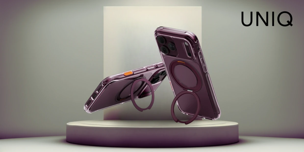 Husa UNIQ Swivix 360 Rotating Kickstand compatibila cu iPhone 18 Pro Max / 17 Pro Max, Burgundy 1 Lerato.ro