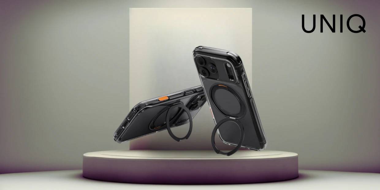 Husa UNIQ Swivix 360 Rotating Kickstand compatibila cu iPhone 18 Pro Max / 17 Pro Max, Negru 1 Lerato.ro