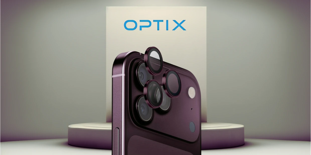 Protectie camera foto UNIQ Optix AluGuard DX2 compatibila cu iPhone 18 Pro Max / 18 Pro, Burgundy 1 Lerato.ro