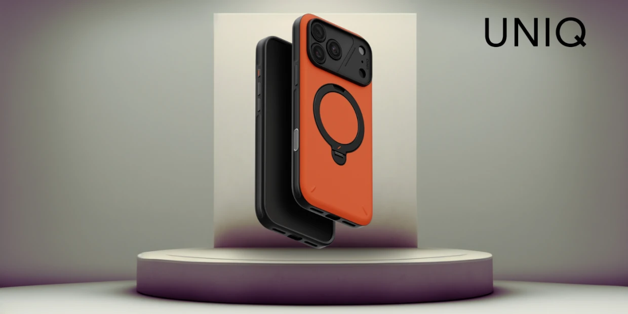 Husa UNIQ Elix Rotating Kickstand cu MagSafe compatibila cu iPhone 18 Pro Max / 17 Pro Max, Portocaliu 1 Lerato.ro