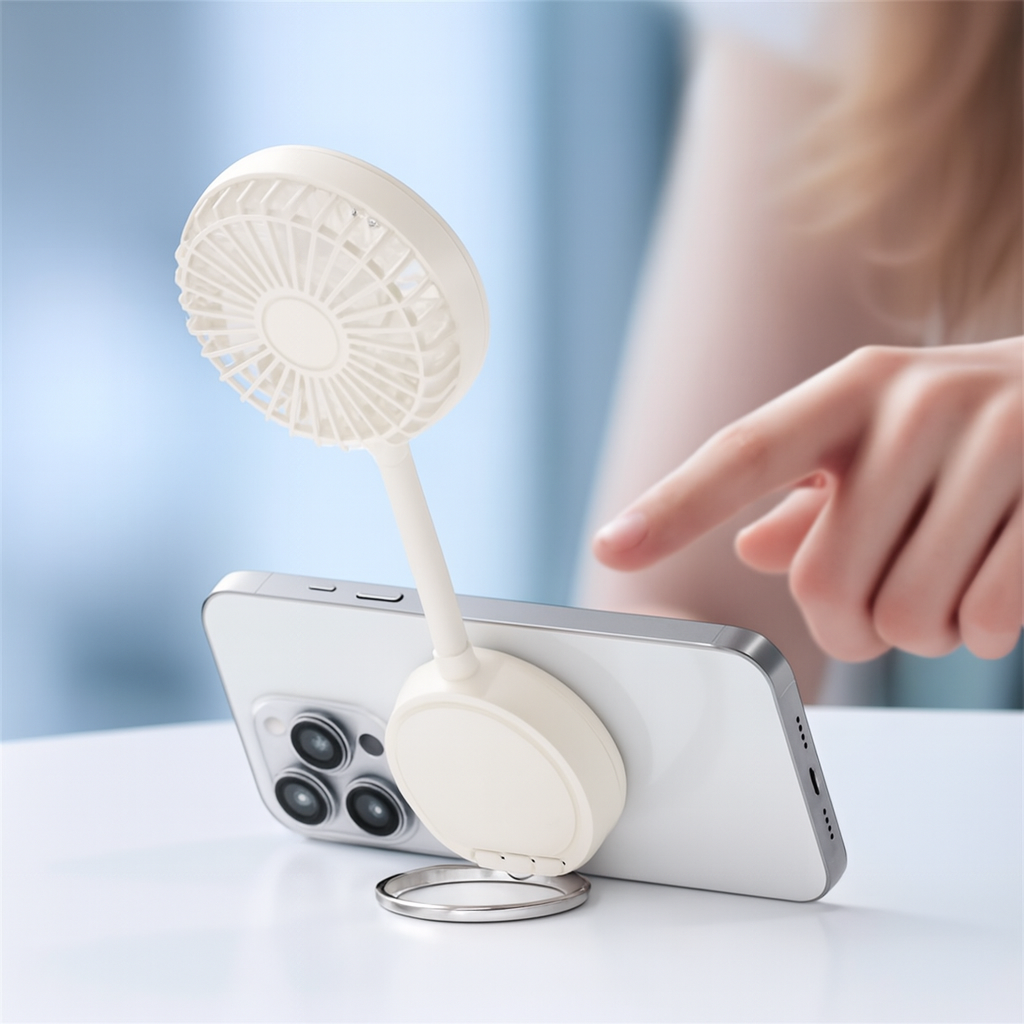 Ventilator portabil cu suport magnetic USAMS LiFE LU02, 3.9W, 900 mAh, 1 viteza, USB, Negru 1 Lerato.ro