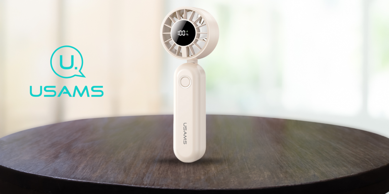 Ventilator portabil USAMS ZB352 Mini, 3W, 1200 mAh, 5 viteze, USB-C, Negru 1 Lerato.ro