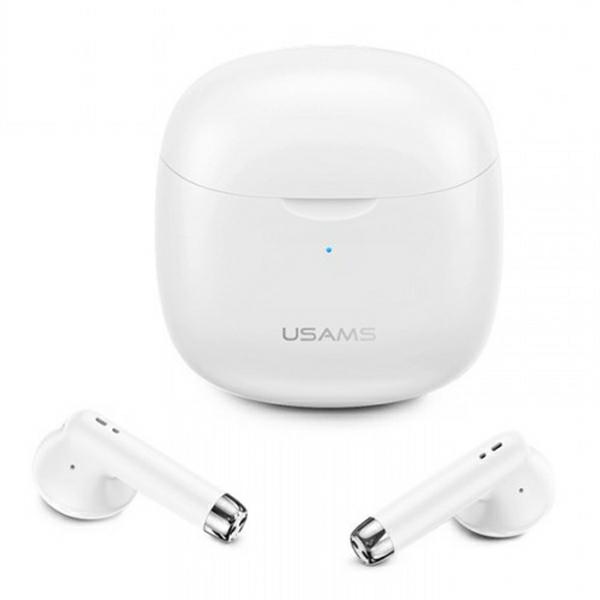 Casti wireless TWS USAMS US-IA04, Bluetooth 5.1, Autonomie 3h, 320mAh, Alb 1 Lerato.ro