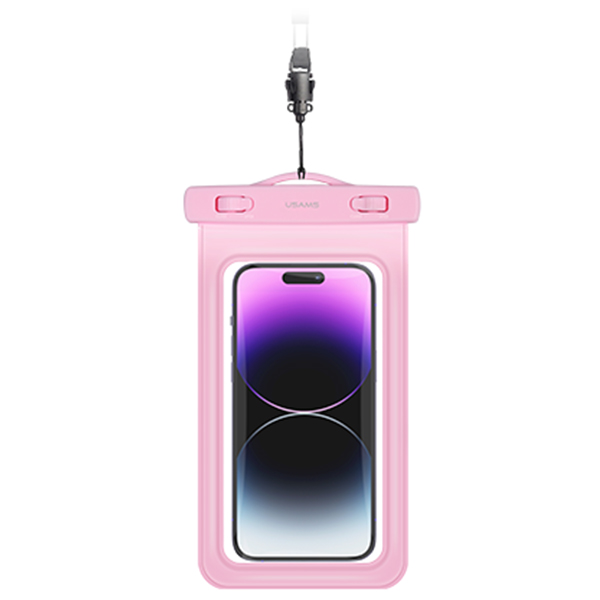 Husa waterproof universala USAMS US-YD011 pentru dispozitive 7 inch, IPX8, Roz 1 Lerato.ro
