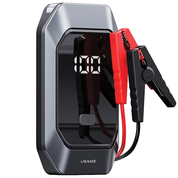 Redresor auto USAMS US-ZB284, Clesti pentru pornire motor, 15W, 8000mAh, 1000A, Lumina LED, USB-C, Negru 1 Lerato.ro