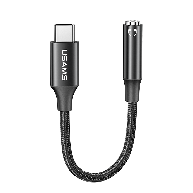 Adaptor audio USB-C la Jack de 3.5 mm C mama USAMS AU16, Negru 1 Lerato.ro