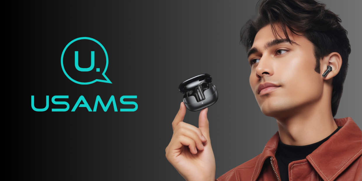 Casti wireless TWS USAMS IF27, Bluetooth 5.3, 300 mAh, Autonomie 3h, USB-C, Negru 1 Lerato.ro
