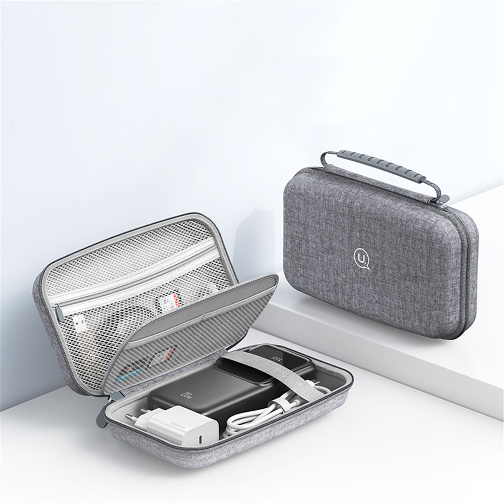 Organizator cabluri USAMS US-ZB290, Husa de depozitare accesorii mici, 220 × 138 × 80 mm, Gri 1 Lerato.ro