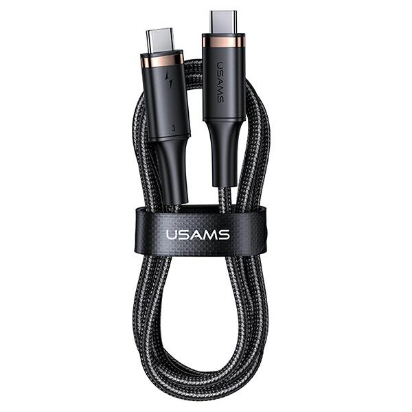 Cablu pentru incarcare si transfer de date USAMS U81, 2x USB-C, 100W, 5A, 5K / 60Hz, 40Gb/s, 6m, Negru 1 Lerato.ro
