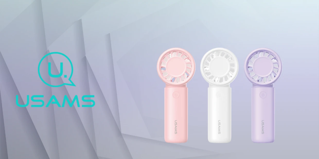 Ventilator portabil USAMS ICE01 BC Series, 500 mAh, 3 viteze, Indicator LED, USB-C, Alb 1 Lerato.ro