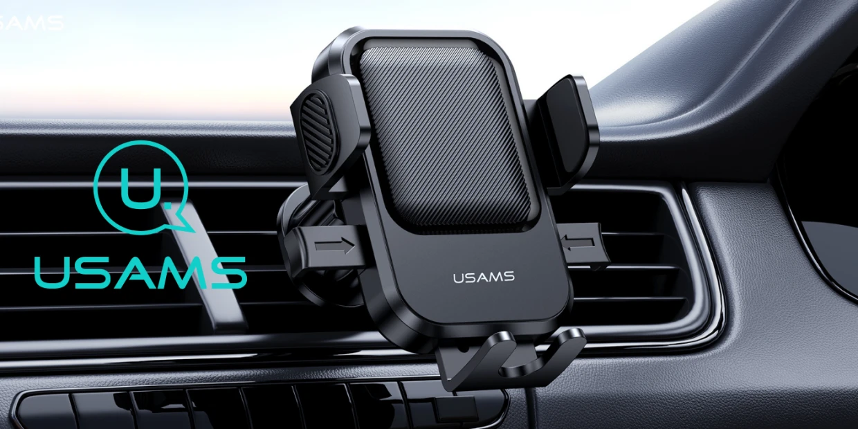 Suport auto universal USAMS One-touch ZJ090,  Air Vent Mount, Rotire 360 grade, Negru 1 Lerato.ro
