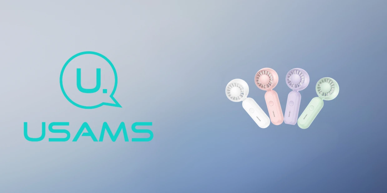 Ventilator portabil USAMS ZB365, 1200 mAh, 1 viteza, Pliabil, USB-C, Violet 1 Lerato.ro
