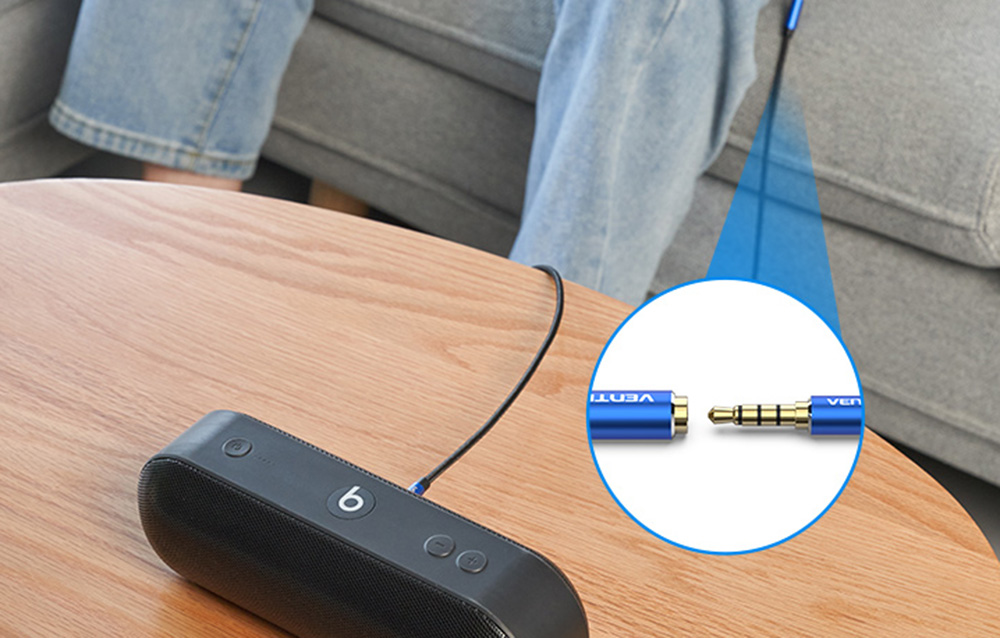 Cablu audio TRRS Vention BHCLI, tata mini jack 3.5 mm la mama mini jack 3.5 mm, 3m, Albastru 1 Lerato.ro