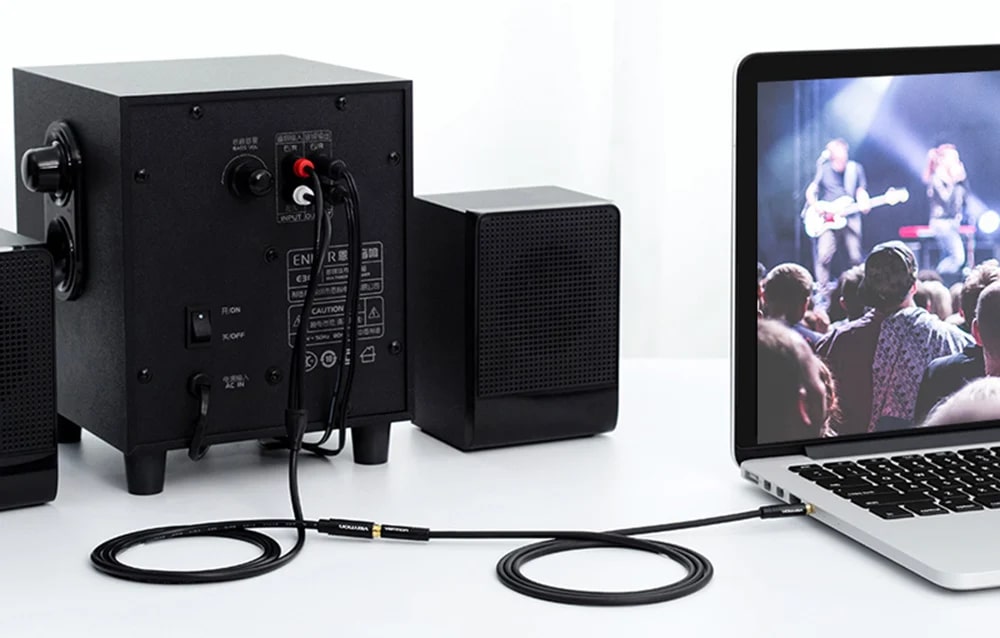 Cablu audio Vention VAB-R01-B200, mama mini jack 3.5 mm la 2x tata RCA, 2m, Negru 1 Lerato.ro