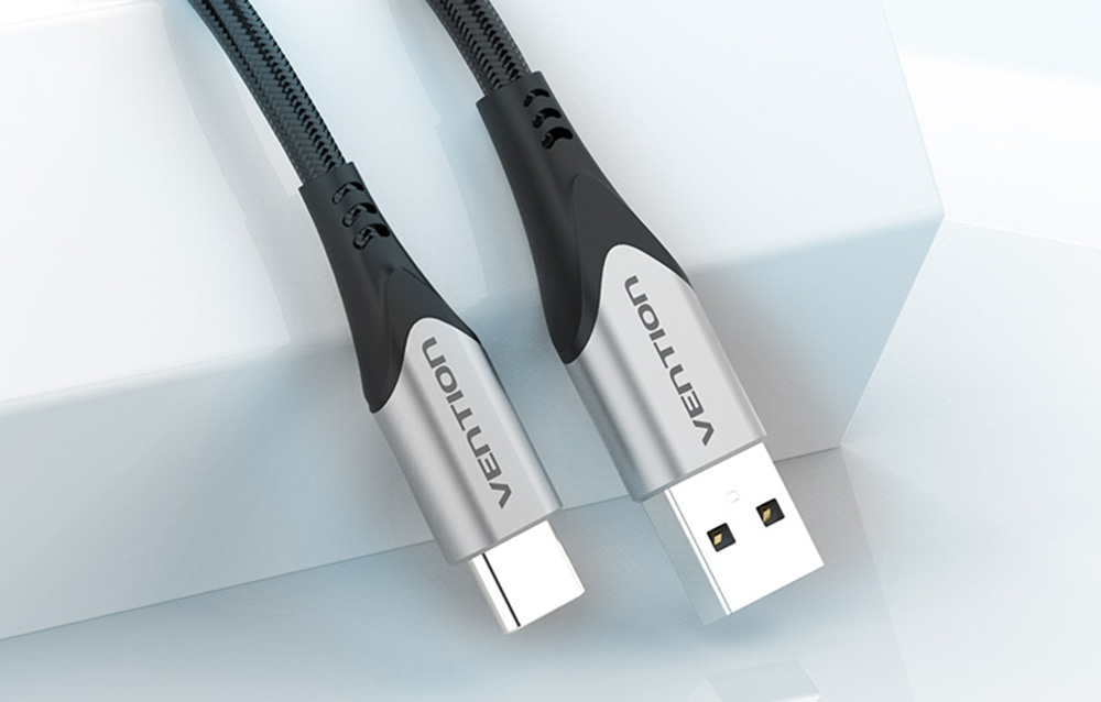 Cablu pentru incarcare si transfer de date Vention CODHF, USB/USB Type-C, 3A, 1m, Gri 1 Lerato.ro