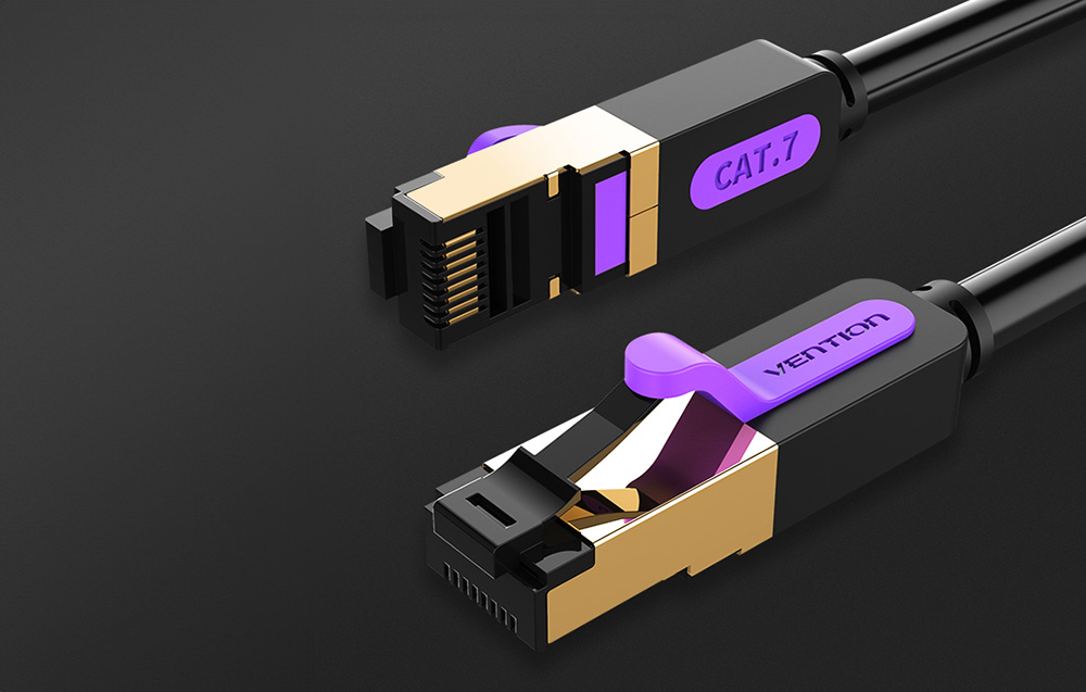 Cablu retea Vention ICDBJ Ethernet Cat. 7, mufat 2xRJ45, SFTP, 10Gbps, lungime 5m, Negru 1 Lerato.ro