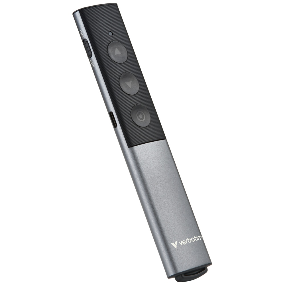 Presenter multifunctional Verbatim Agenda, 2.4GHz, USB-A si USB-C, 250 mAh, Red Laser Pointer, Universal, Gri 1 Lerato.ro