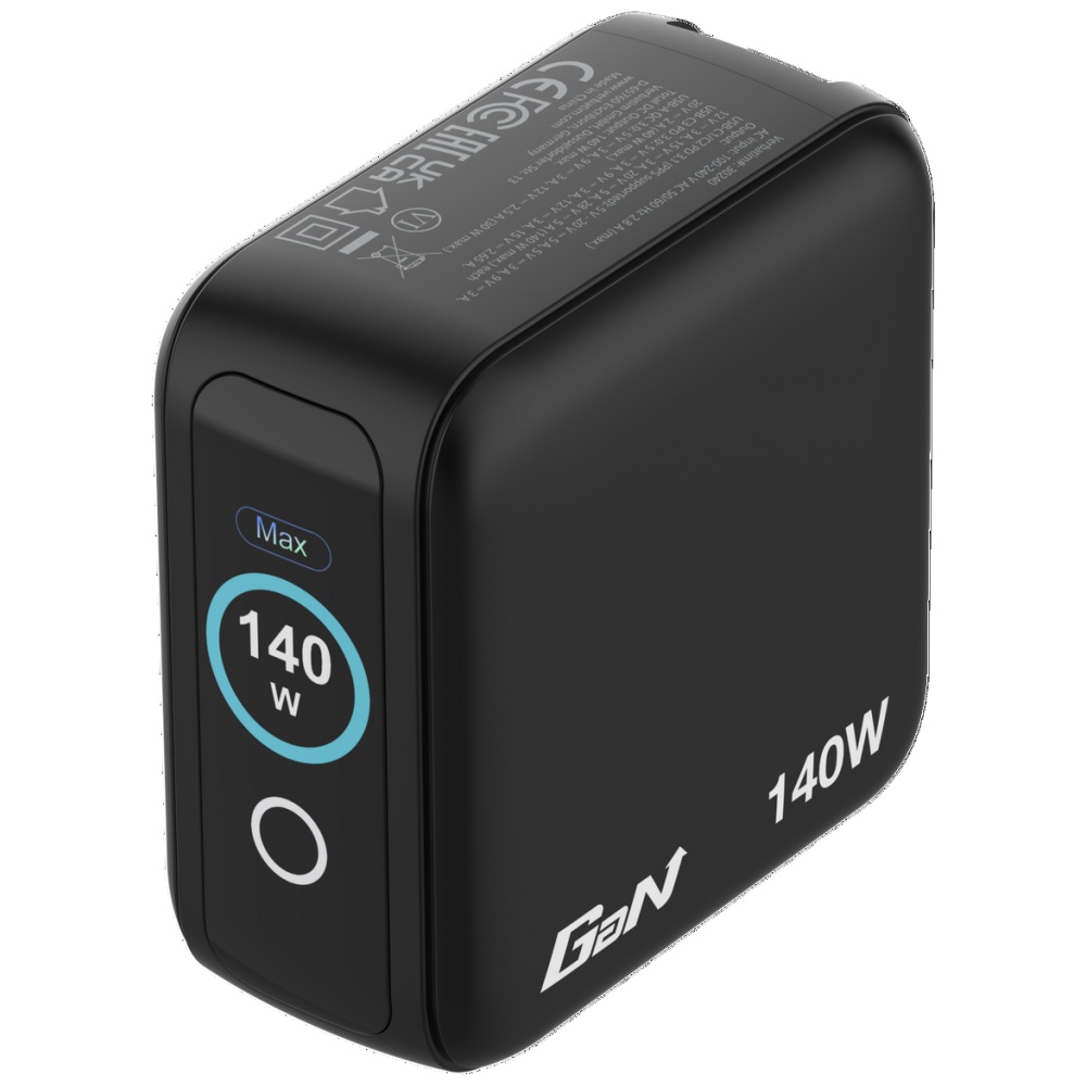 Incarcator retea Verbatim Mini GaN, 1xUSB-A, 3xUSB-C, 140W, Quick Charging, Negru 1 Lerato.ro